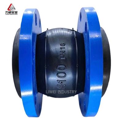 DN100 4 Inch Single Sphere Rubber Expansion Joint FKM High Temperature Flange Compensator